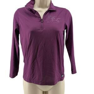 Kerrits Kids Easy Stride Ice Fil Long Sleeve Shirt Magenta Large UPF+30